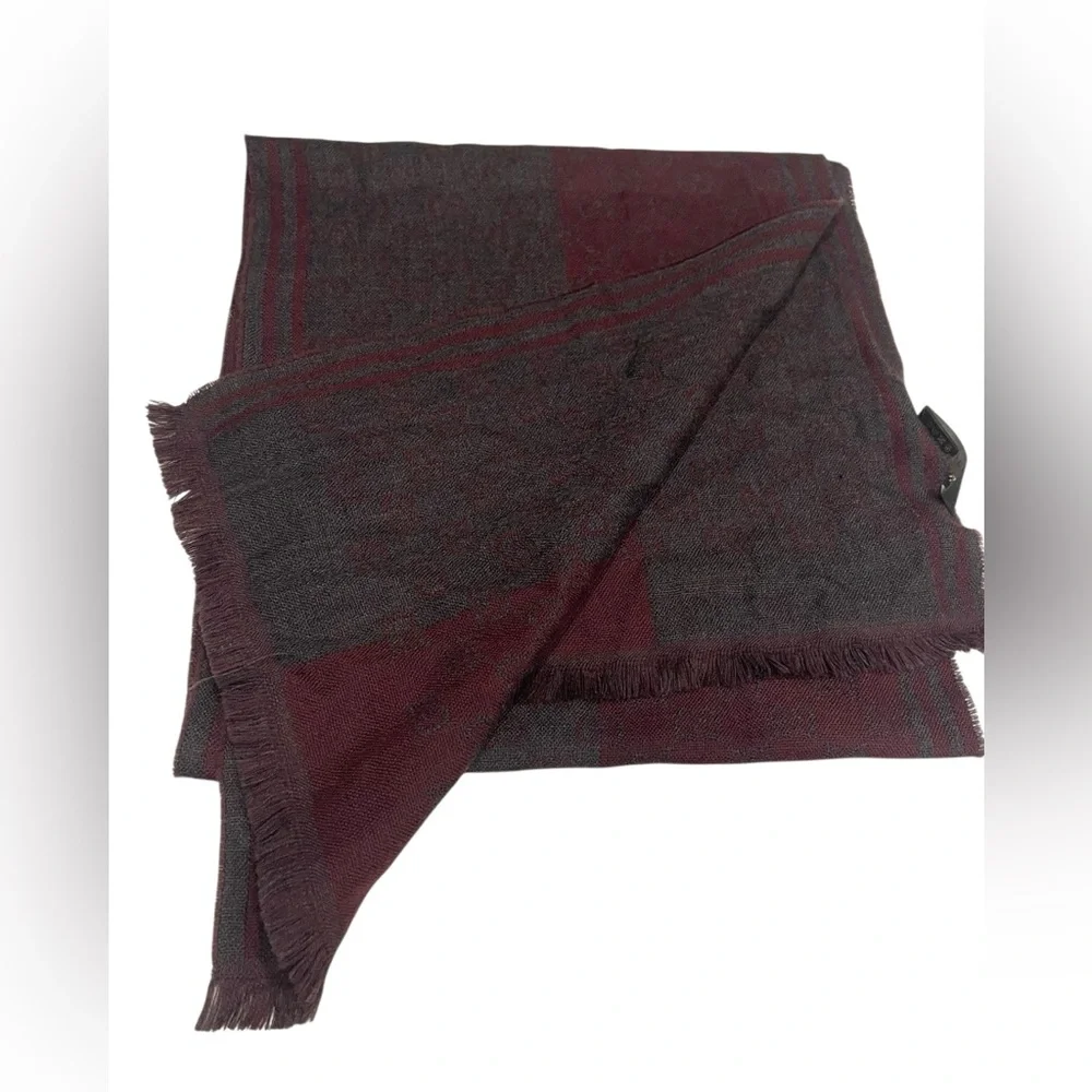 Gucci Burgundy and Gray Men's Scarf